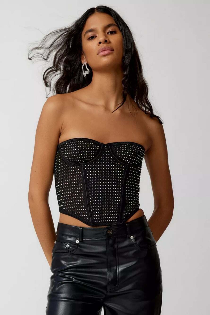 Urban Outfitters Out From Under Donatella Size Medium Diamanté Rhinestone Corset